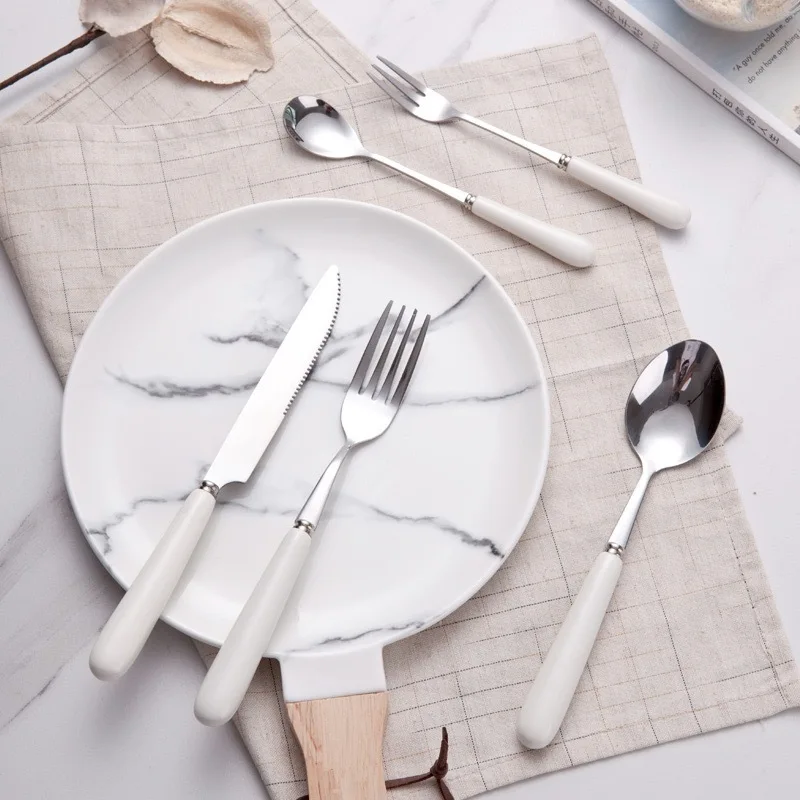 

Japanese Style Creative Food Western Tableware Household Stainless Steel Cutlery Spoon Steak Knife Cutlery Set Dish Dinnerware