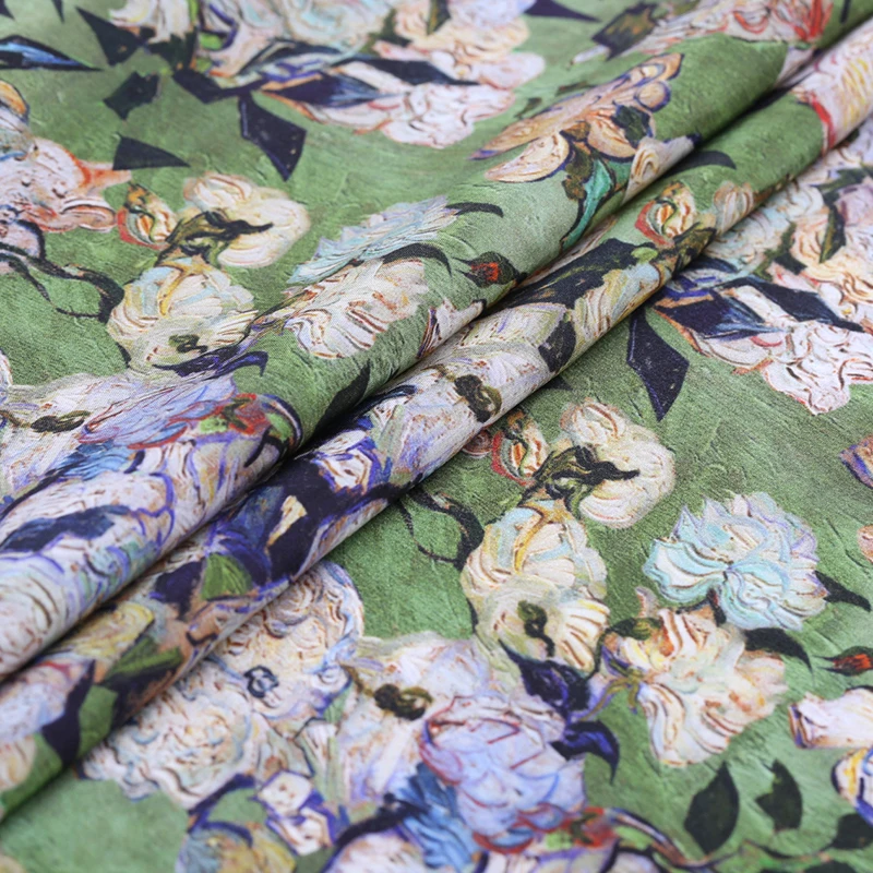 Цветной рисунок цифровая картина креп Крепдешин шелковой ткани для летнее