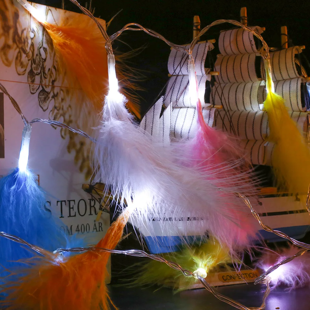 В форме пера световая гирлянда сказочные огни для свадьбы Рождественское