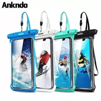 ankndo universal waterproof phone case for iphone 12 pro xs max samsung water proof bag full transparency underwater dry pouch