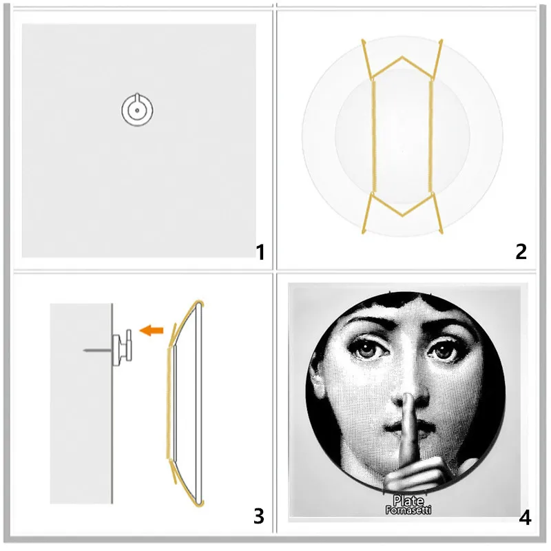 

6/7/8/10 Inch Milan Style Plates Decorative Wall Hanging Dishes Lady Face Art Ceramic Plate Home Hotel Studio Decoration