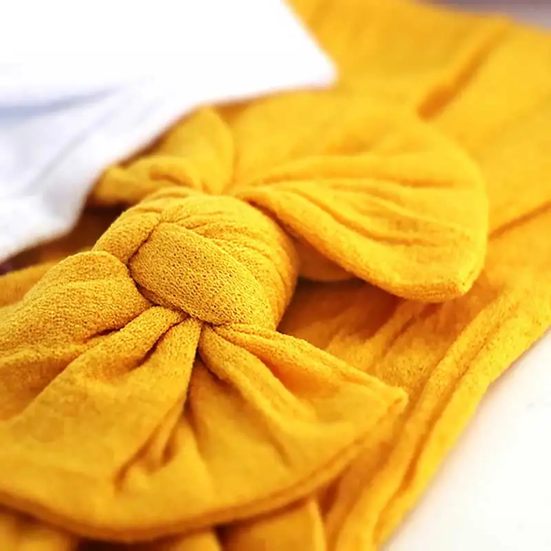 Детский тюрбан для девочек Повязка на голову с бантом и узлом Эластичная резинка