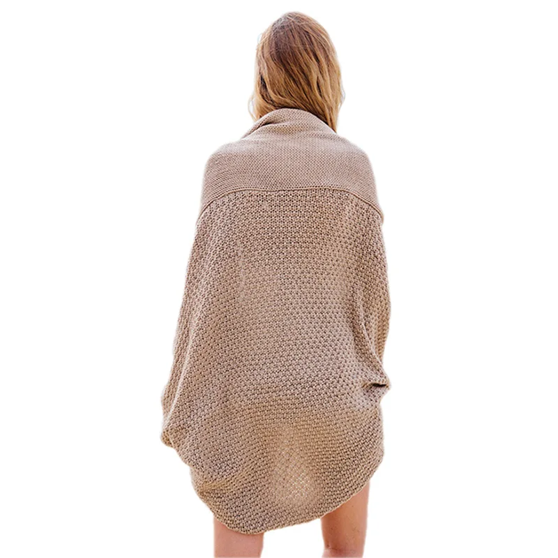 

New Sweater Autumn And Winter Clothes Women Vestidos Women Cardigan Solid Color Bat Sleeve Knit Loose Large