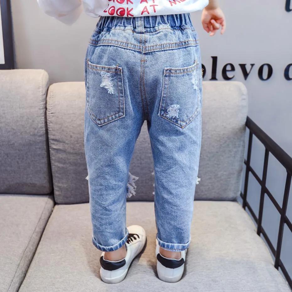 Рваные джинсы для малышей Леопардовые девочек Сезон весна осень Детские Одежда