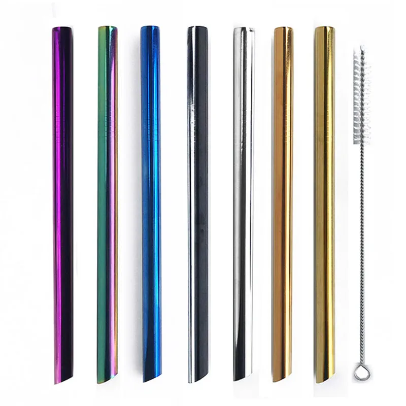 1 шт. 12 мм * 215 новинка нержавеющая сталь соломинки для питья заостренная головка