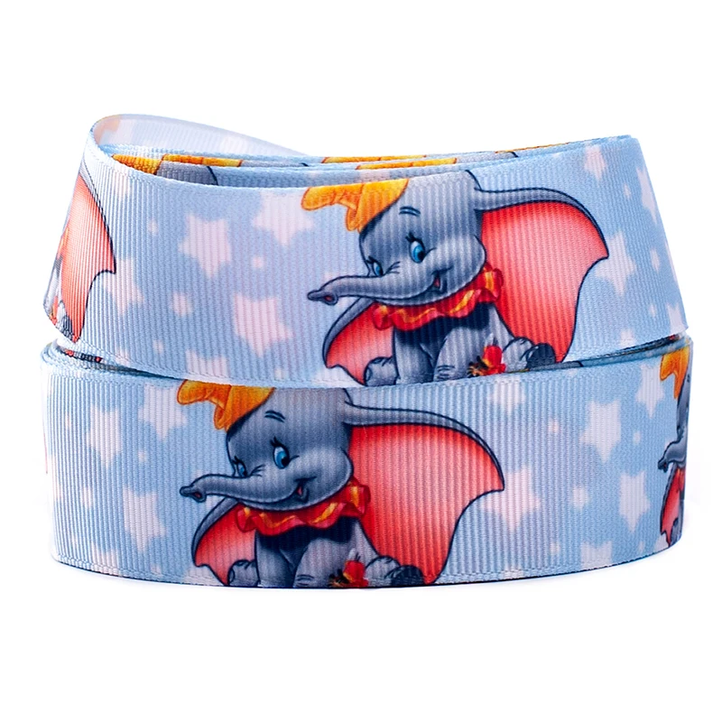 5 ярдов Grosgrain/атласная лента 16 мм/25 мм/38 мм/50 мм/75 мм мультяшный слон для украшения