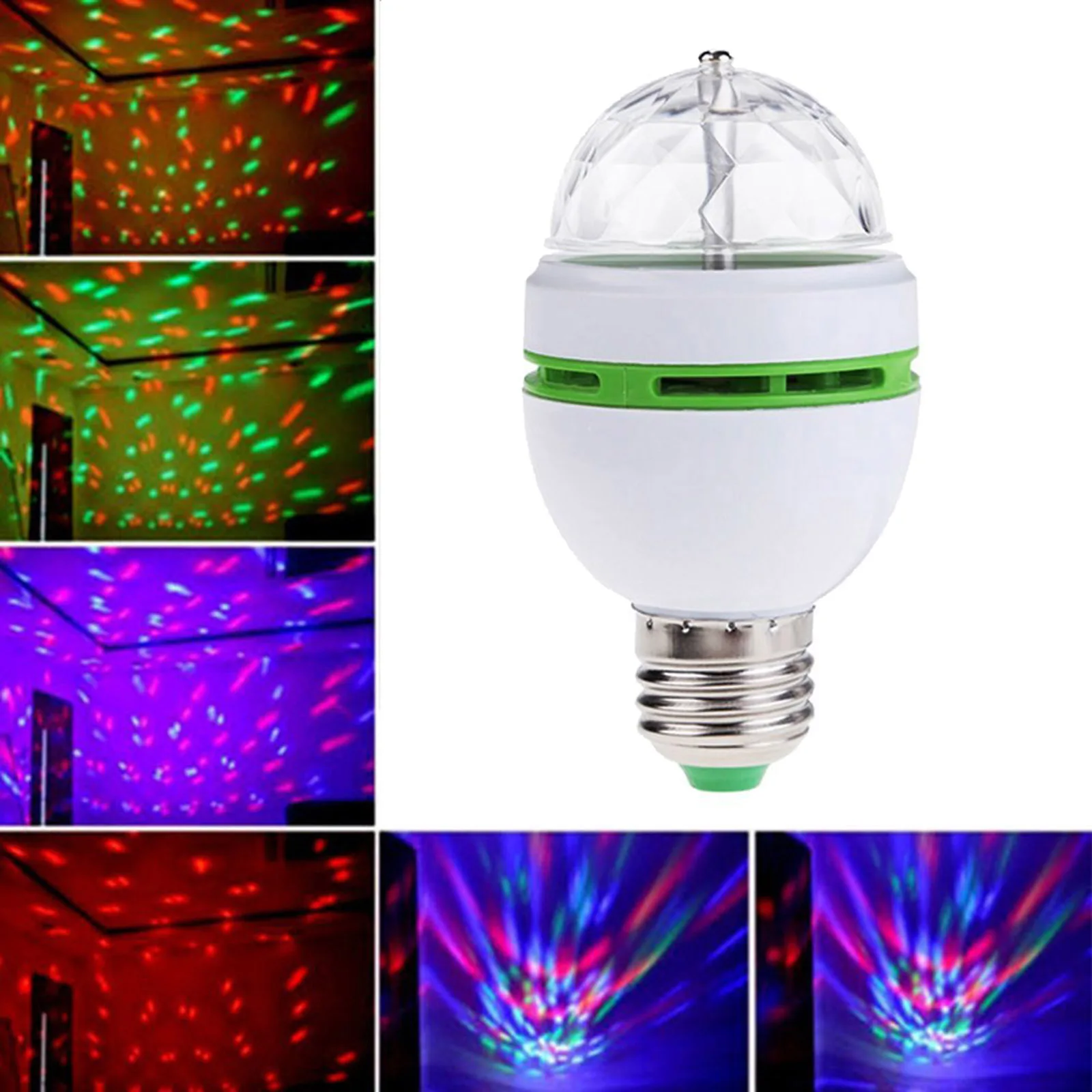 

E27 Rotating Lamp LED Strobe Bulb Stage Light Multi Crystal Stage Lights for Disco Birthday Party Club Bar Decor Lighting