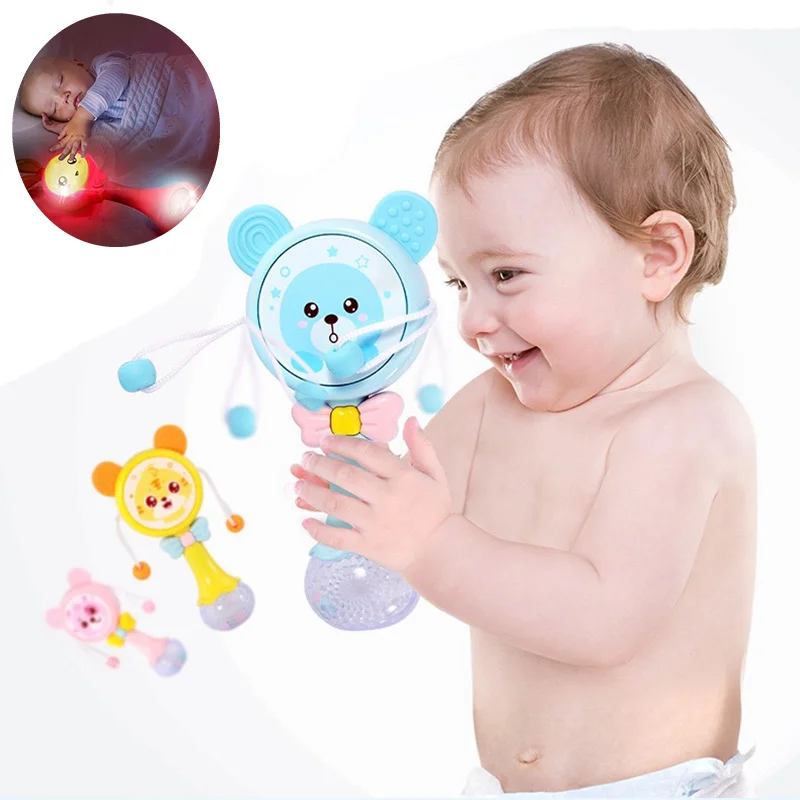 

Baby Music Rattle Bear Teether Toy For Child 0-12 Education Mobile Cot Kids Bed Newborn Stroller Crib Infant Pacifier Weep Tear