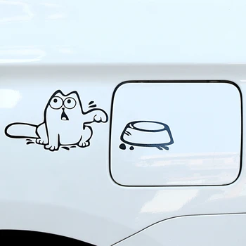 Creative Hungry Cat Stickers PET Reflective Automobile Fuel Tank Pointer Decals for Home Auto Exterior Decorations 5