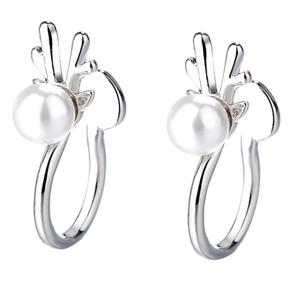 Женские серьги рога из искусственного жемчуга манжеты без пирсинга