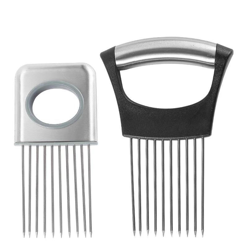 

Creative Onion Slicer Stainless Steel Loose Meat Needle Tomato Vegetables Fruit Assistant Cutter Safe Aid Tool Kitchen Gadgets