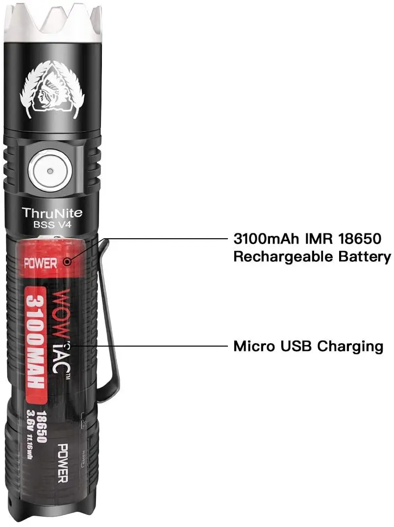 THRUNITE БСС V4 EDC фонарь светодиодный Ультра яркий фонарик 2500 люмен IMR 18650 Батарея в
