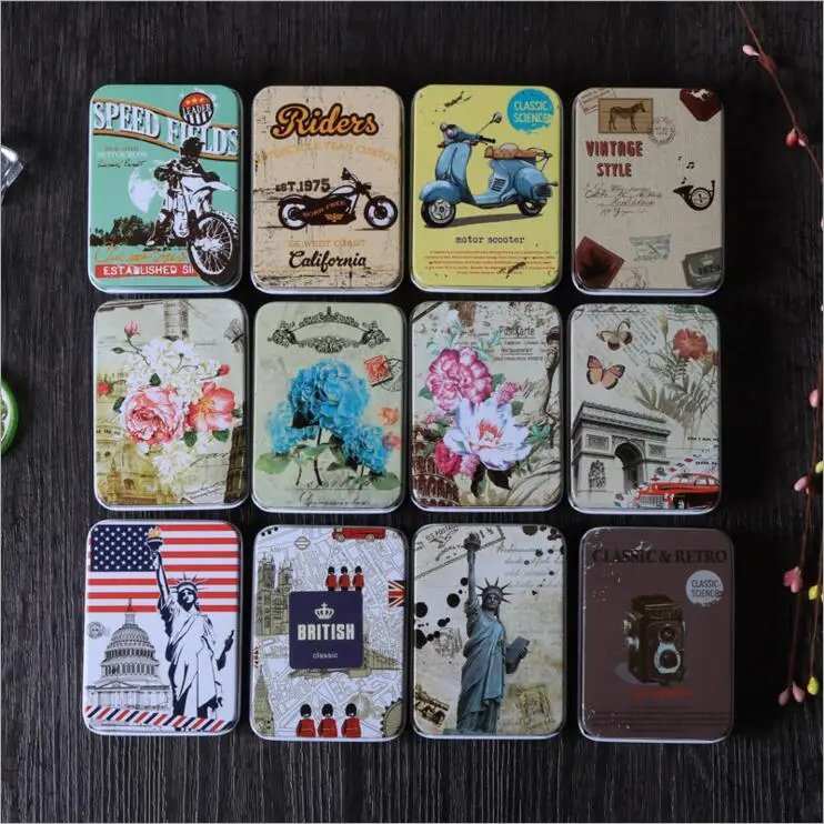 10pc/lot England Style Storage Tin Box Iron Case Chocolate Collect box Lipstick case Pill | Дом и сад