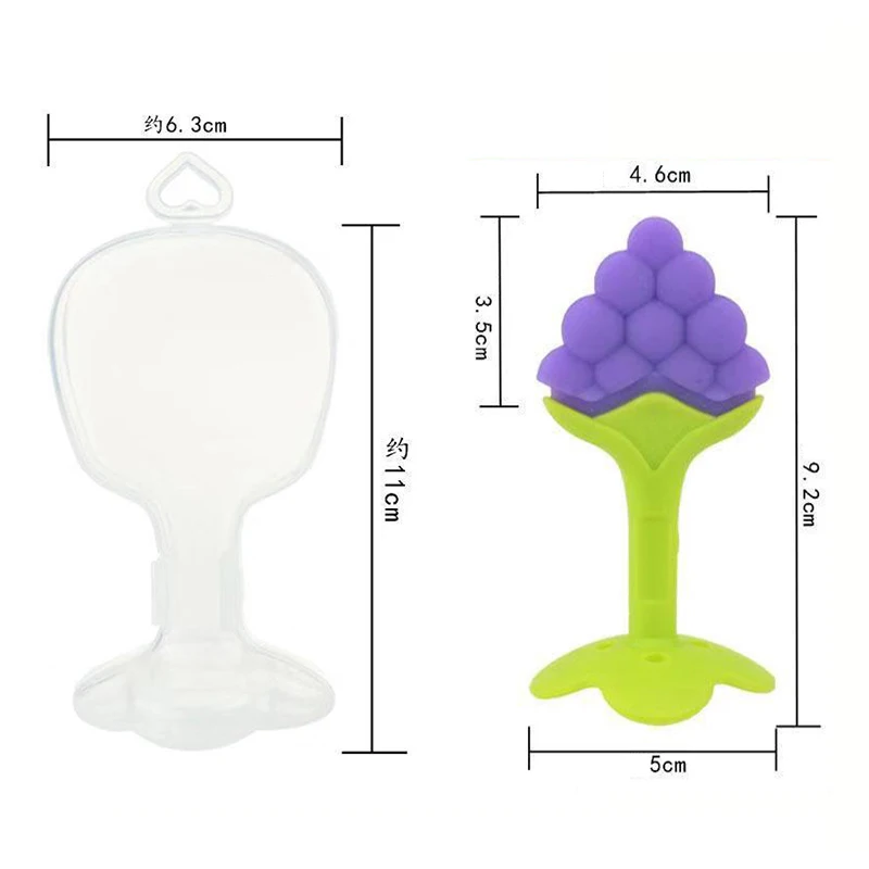 Mordedor de silicona para beb&eacute;, palo Molar de fruta, cuidado Dental para beb&eacute;, 1 ud.-4