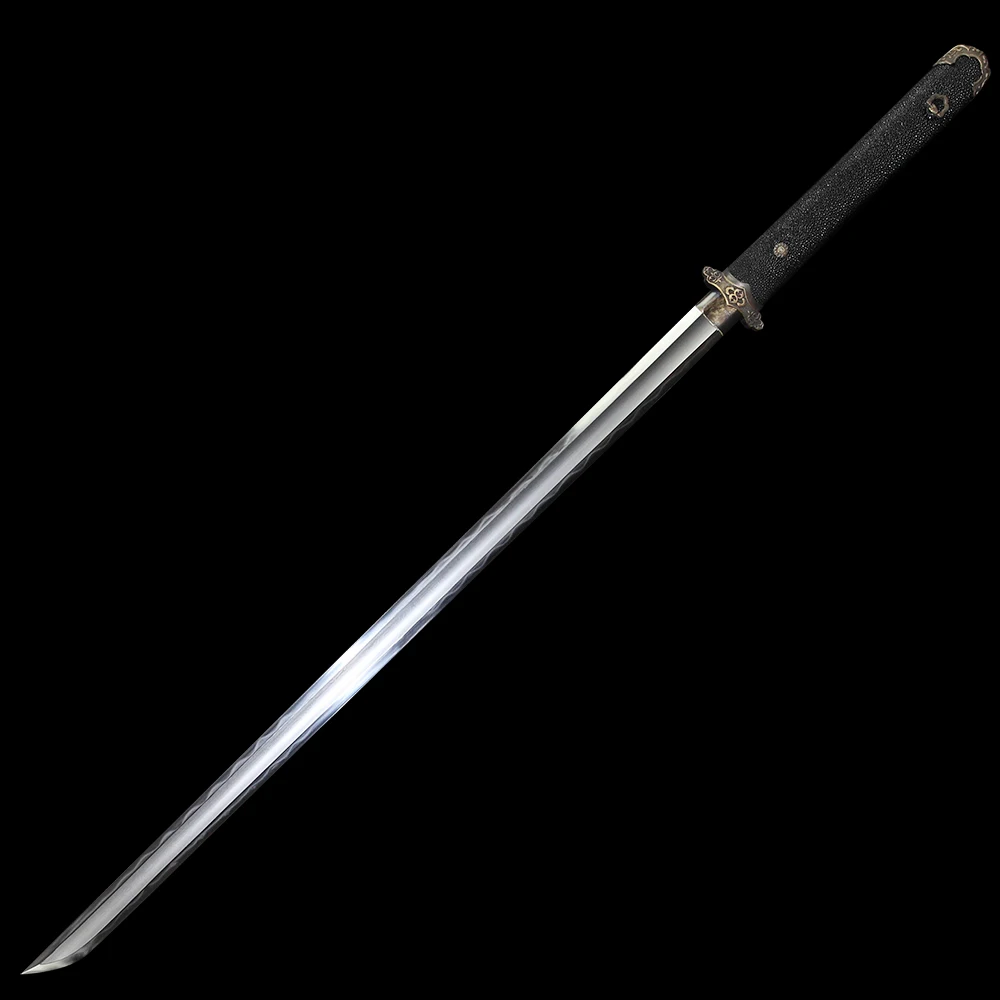 

High-end Handmade Chinese Tang Knives Full Tang Clay Tempered Combat Knife Swords Real Sword Art Online Katana Swor Real Hamon