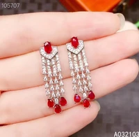 kjjeaxcmy fine jewelry 925 sterling silver inlaid natural ruby girls noble exquisite water drop earrings eardrop support test