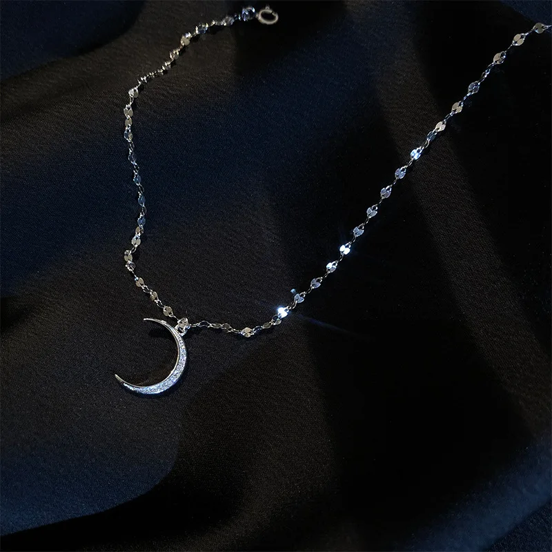 

925 Sterling Silver Crystal Moon Charm Pendant Link Chain Anklet Party Jewelry for Women Beach Jewelry sl053