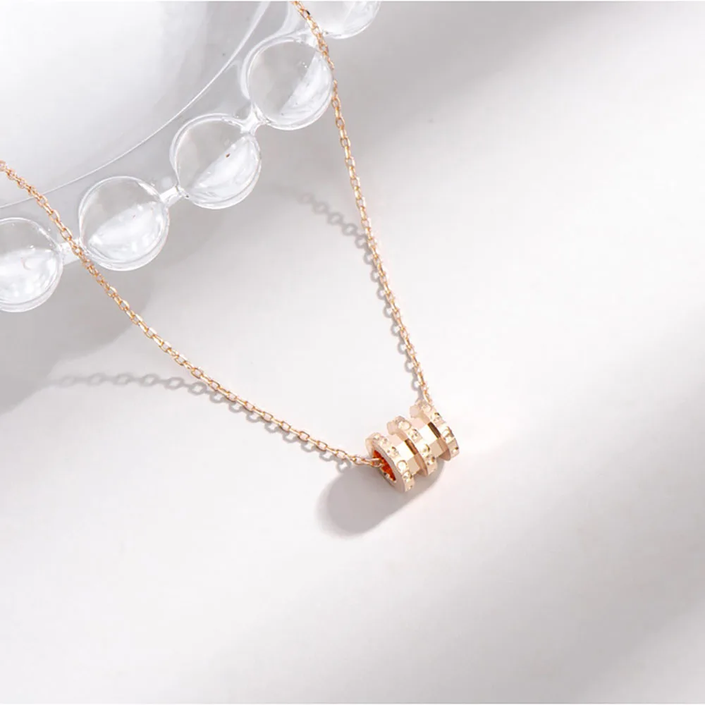 

2021 New Stainless Steel Roman Number Crystal Necklace Women Fashion Jewelry Simple Choker Collares Temperament Pendants