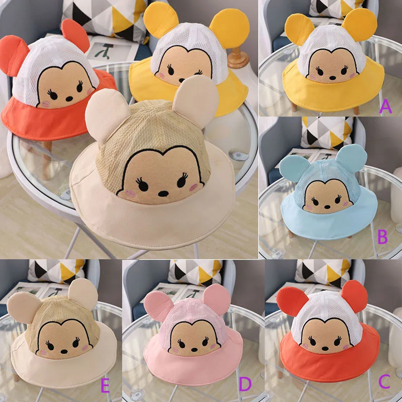 

Baby Sun Hat Wide Brim Cotton Mesh Kids Hats Summer Cartoon Beach Hat Boys Girls Travel Cap New