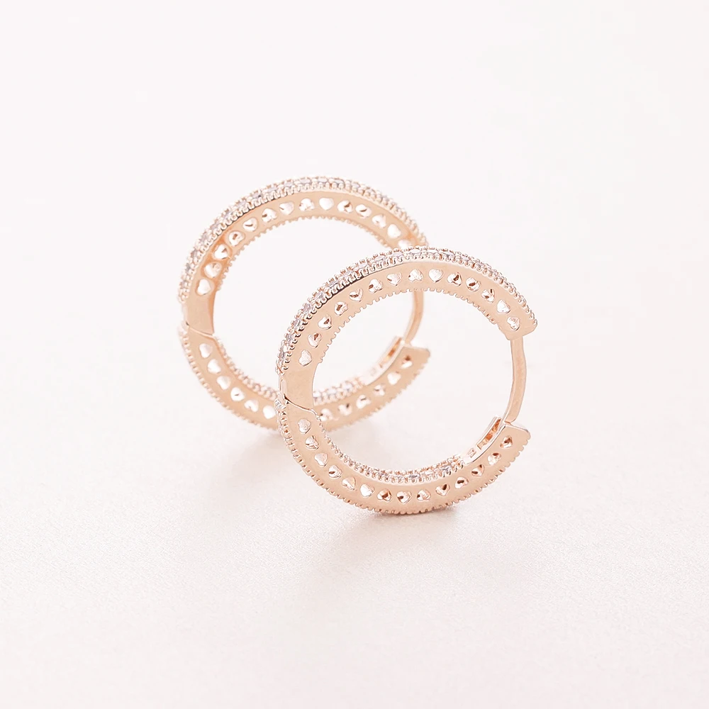 Ювелирные изделия из розового золота серьги кольца в форме сердца с