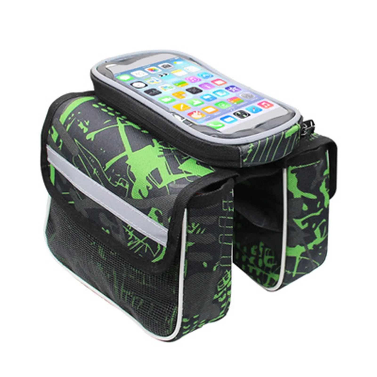 

Bike Front Frame Bag 1L Bicycle Top Tube Double Pouch With TPU Touchscreen Phone Bag MTB Storage Bag For Cycling Bike Accessory