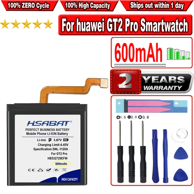 

HSABAT 600mAh HB532729EFW Battery for Huawei GT2 Pro