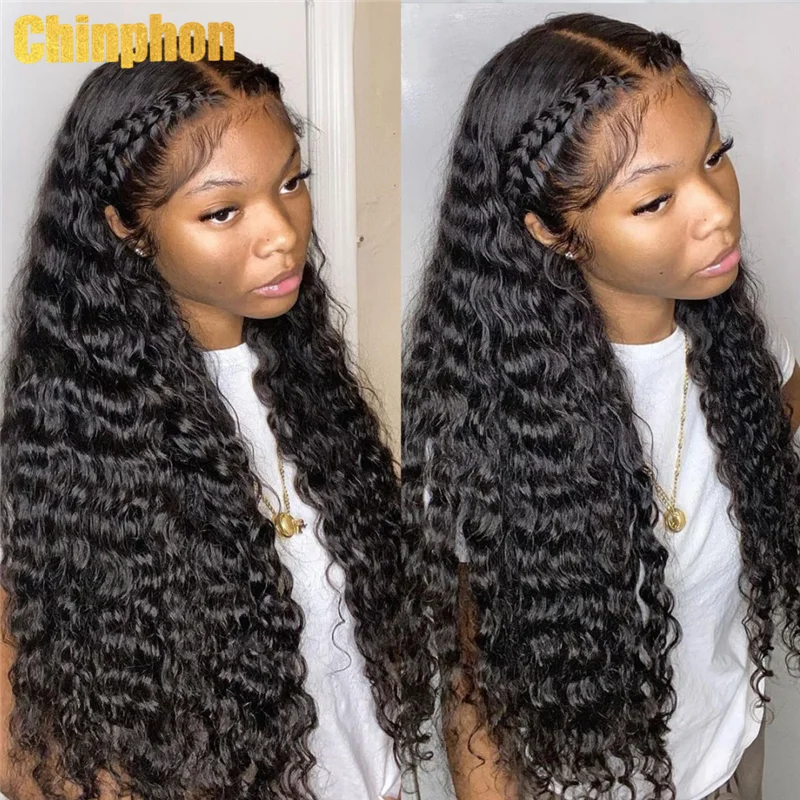 

Deep Curly Lace Front wig Full Lace Front Human Hair Wigs 13x4 HD Transparent Lace Frontal 30 34 Inch Wavy Loose Deep Wave Wig