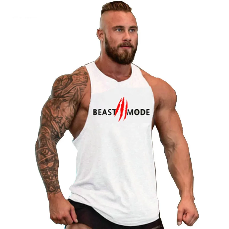 Gym deltoid брендовая одежда Beast Mode майка для бодибилдинга мужская фитнеса рубашка без