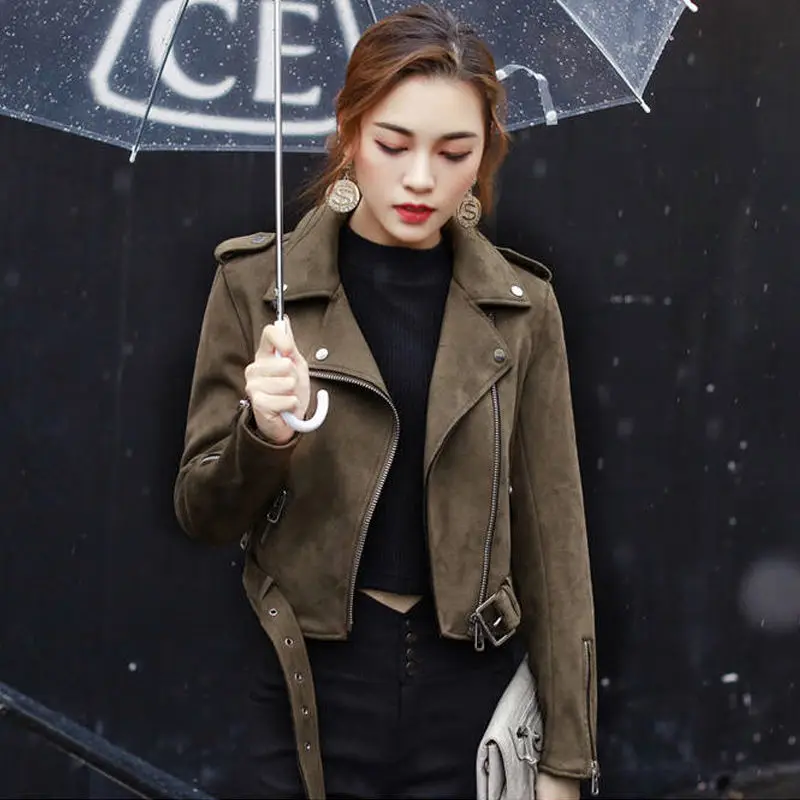 

Women 's Jacket 2020 Spring And Autumn Deerskin Velvet Short European And American Lapel Long Sleeve Cardigan Top
