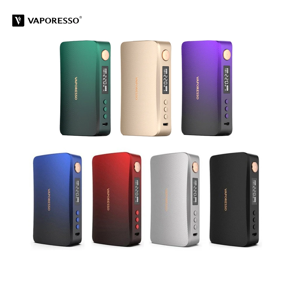 Оригинал 220 Вт Vaporesso роскошный мод Vape Box Mod power от Двойной 18650 батареи совместимы с 510