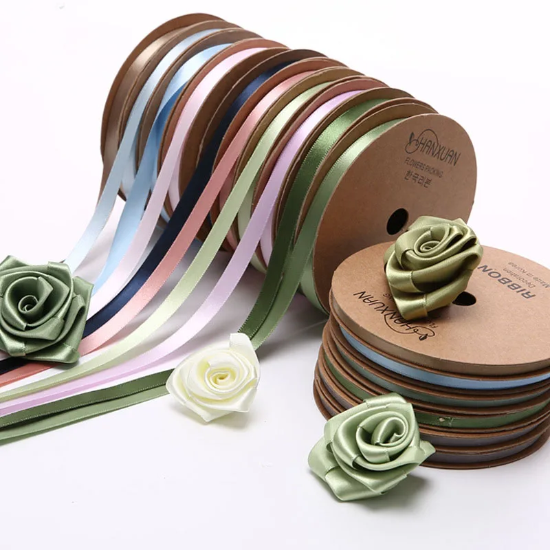 Обычная атласная лента 1 см 10 ярдов/рулон посылка материал отделка кружево