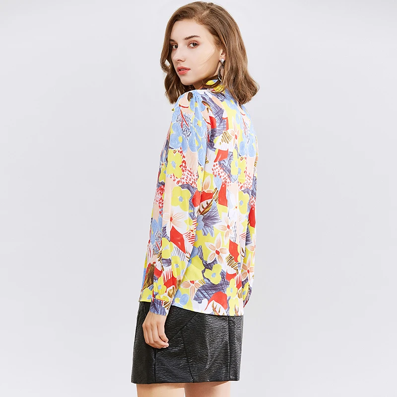 

HiloRill Womens Tops And Blouses Floral Print Long Sleeve Blouse Shirt Casual Tunic Turn Down Collar Shirt Tops Plus Size Blusas