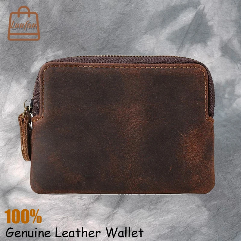 

Luufan ручной работы из воловьей кожи монетница на молнии маленький кошелек дизайнерский кошелек сумасшедшая лошадь кожаный кошелек унисекс ...