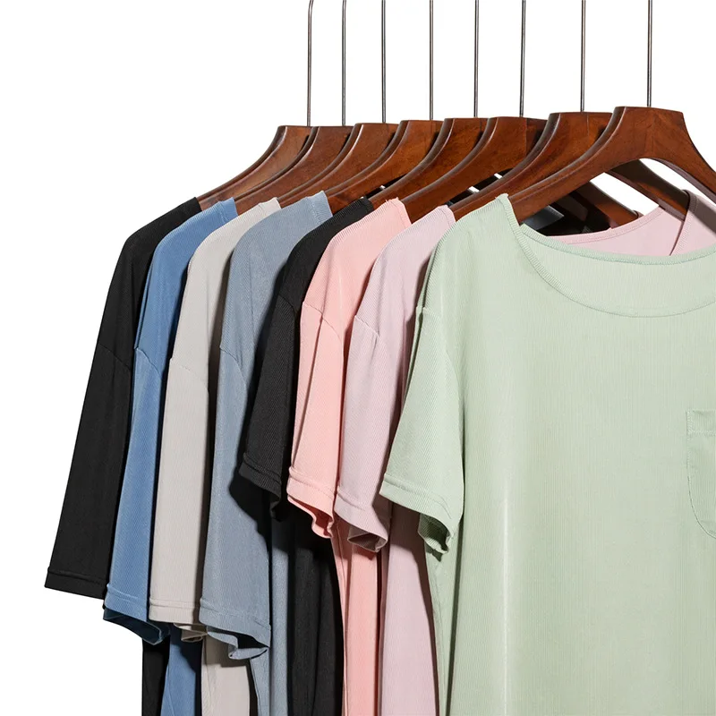 2021 New Ice Silk Couple Pajamas Suit Summer Leisure Round Neck Home Wear Shorts Female Sleepwear Women's Nightgown Nightwear