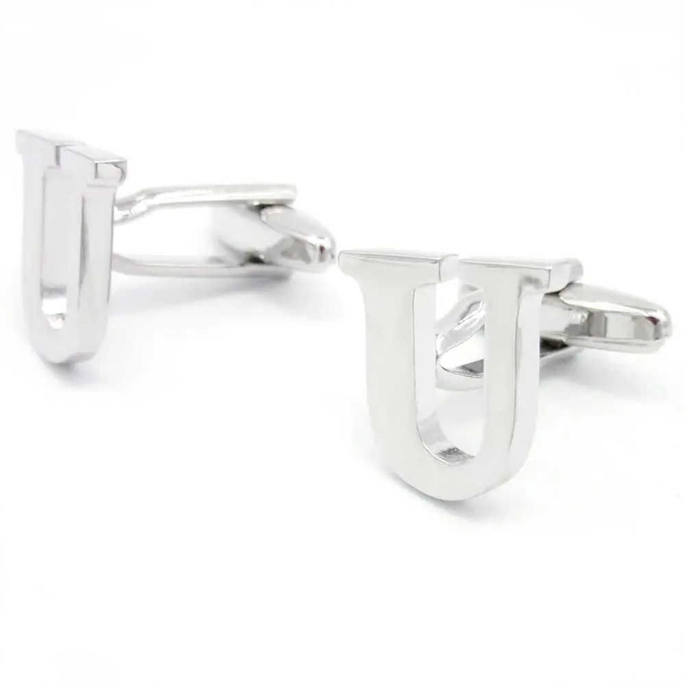 

Stainless steel Pair of Mens Cufflinks Initial Alphabet Letter Cuffs Fashion Gift Wedding