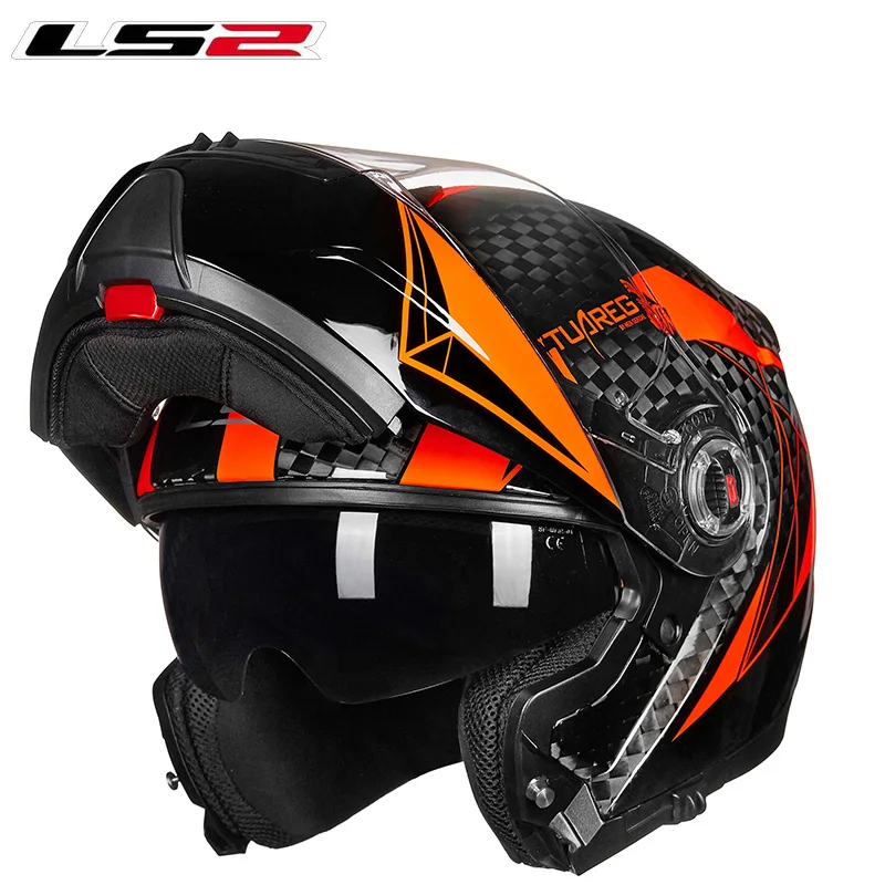 LS2 FF394 безопасный откидной мотоциклетный шлем из углеродного волокна с