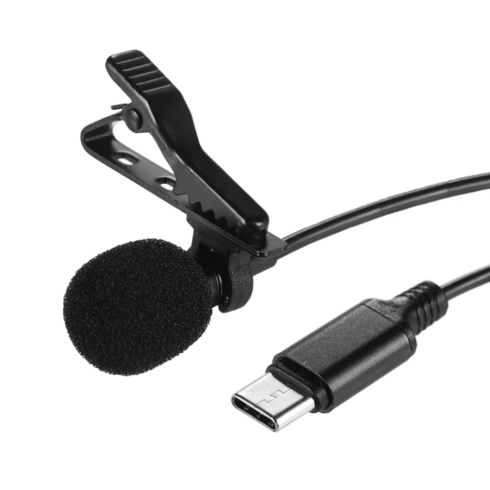 Мини лацкан Lavalier Клип на конденсаторный микрофон с тип-c для samsung S8 huawei P10/P20/P30 Xiaomi 8