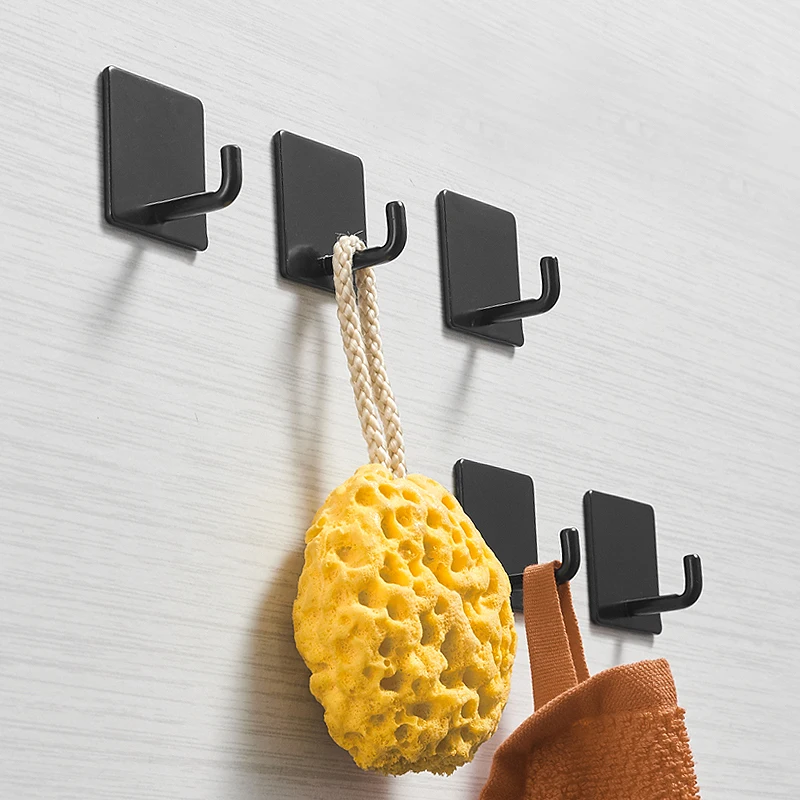 Крючок для халата черные самоклеящиеся крючки ванной комнаты полотенец