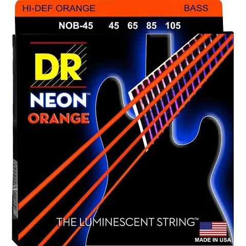 DR K3 Hi-def Neon Orange Luminescent Bass Guitar Strings Light 40-100 or Medium 45-105 5-strings 45-125 | Спорт и развлечения