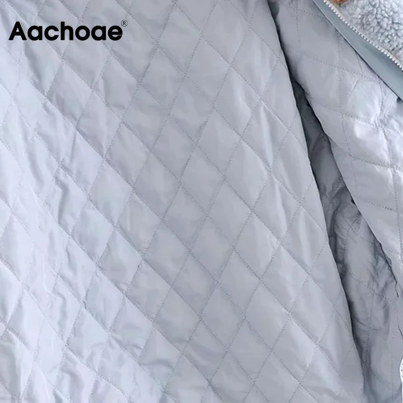 

Aachoae Casual Patchwork Teddy Coat Women Batwing Long Sleeve Fashion Lady Jacket Turn Down Collar Soft Warm Coat Tops Outerwear