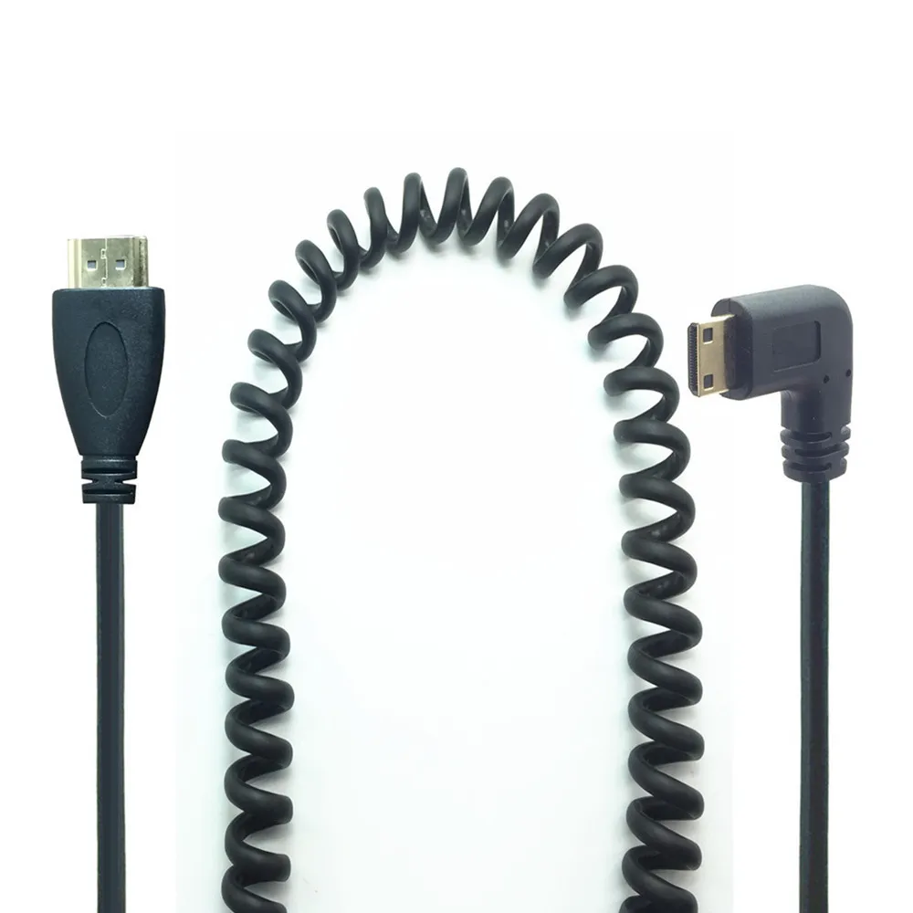 HDMI совместимый левый и правый угловой мини кабель для HDTV позолоченный пружинный