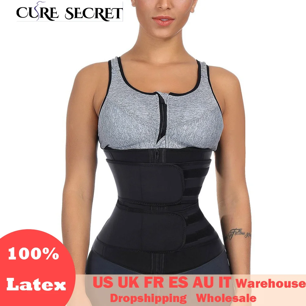 Латексный утягивающий пояс на молнии с двумя ремнями|Корсажи| |