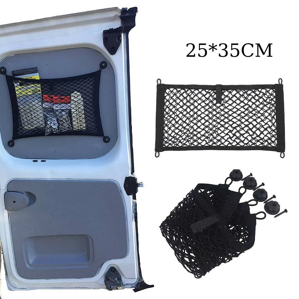 

Mobile Home Storage Net Organizer Pocket Seat Back 25x35cm Tidy Black Trunk