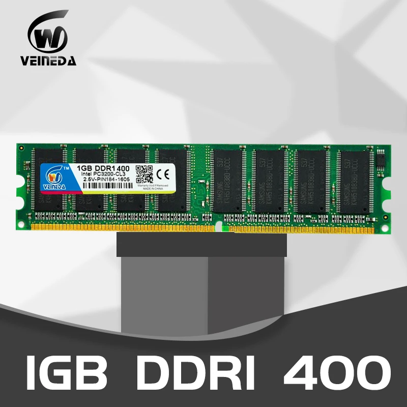 

Оперативная память VEINEDA DDR1, 2 Гб, 2 Гб, 2 Гб, 1 ГБ, 2,5 в, pc3200, ddr400, 400 МГц, модуль DDR для настольных компьютеров контактов, CL3 DIMM, ОЗУ 2 Гб, NON-ECC
