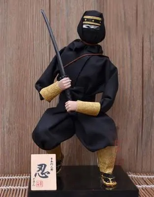 Ninja Креативный винтажный 30 см фигурка самурая ниндзя Самурай персонаж кукла изакая ресторан с платформой модель из пены коллекция - Цвет: Ninja