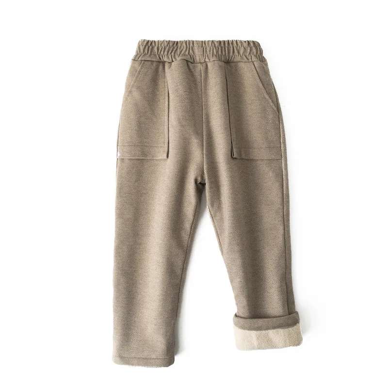 

2020 Children Lamb Cashmere Pants Thick Warm Fleece Kids Winter Clothes Boys Girls Trousers for Baby Girls Woolen Fabric Pants