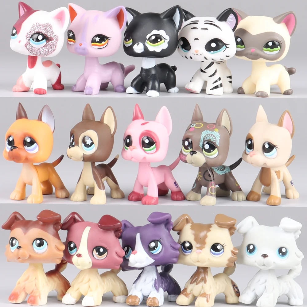 

Original LPS cat dog Rare Littlest pet shop Toys Stands Short Hair Kitten Dog Dachshund Collie Spaniel Great Dane Model PVC Toy