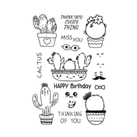 cute cactus clear stamps for diy scrapbooking card transparent stamp handmade making album photo crafts new stamps decorative