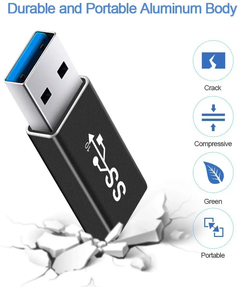 Адаптер USB (штекер)USB Type-C (разъем), поддержка зарядки и передачи данных, 10 Гбитс, работа в две стороны, USB 3.1 GEN 2 (art.: 3a375360e5e) - 3a375360e5e