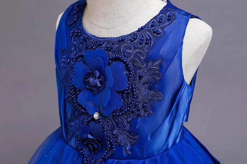 Новинка летнее платье для девочек принцессы с лепестками цветов свадебное